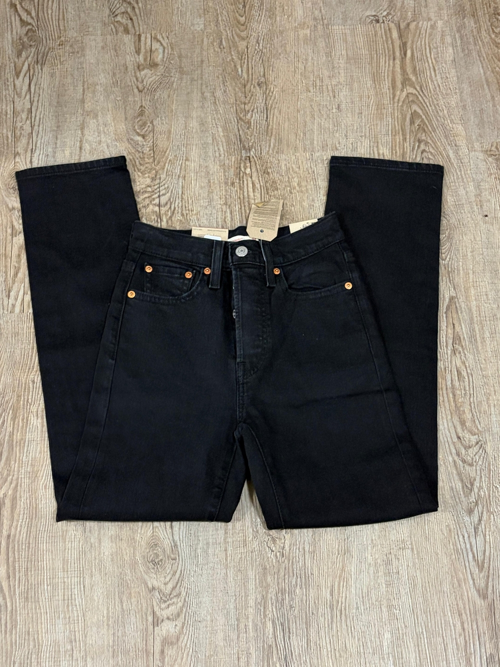 Levi's Black High-Rise Straight Jeans